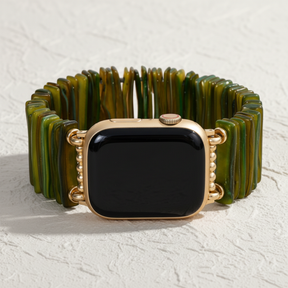 Gold Olive Demure Stretch Apple Watch Strap