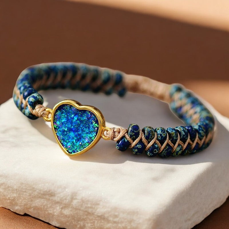 Everlasting Friendship Opal Heart Bracelet