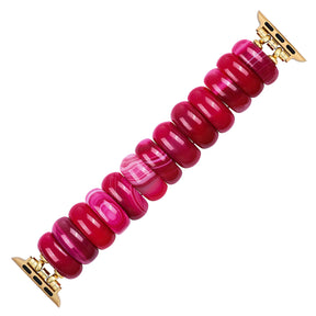 Crimson Mirage Agate Stretch Apple Watch Strap