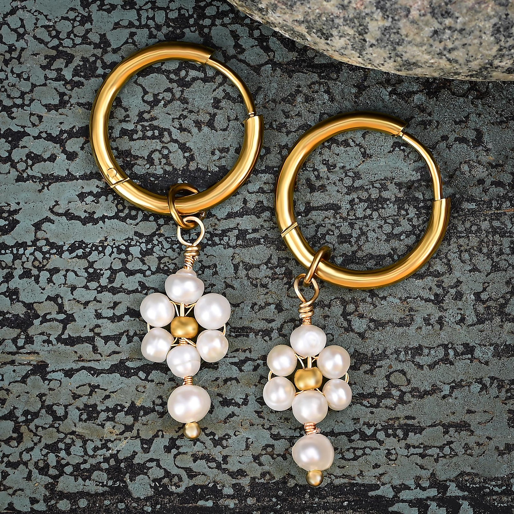 Blossom Pearl Hoop Earrings