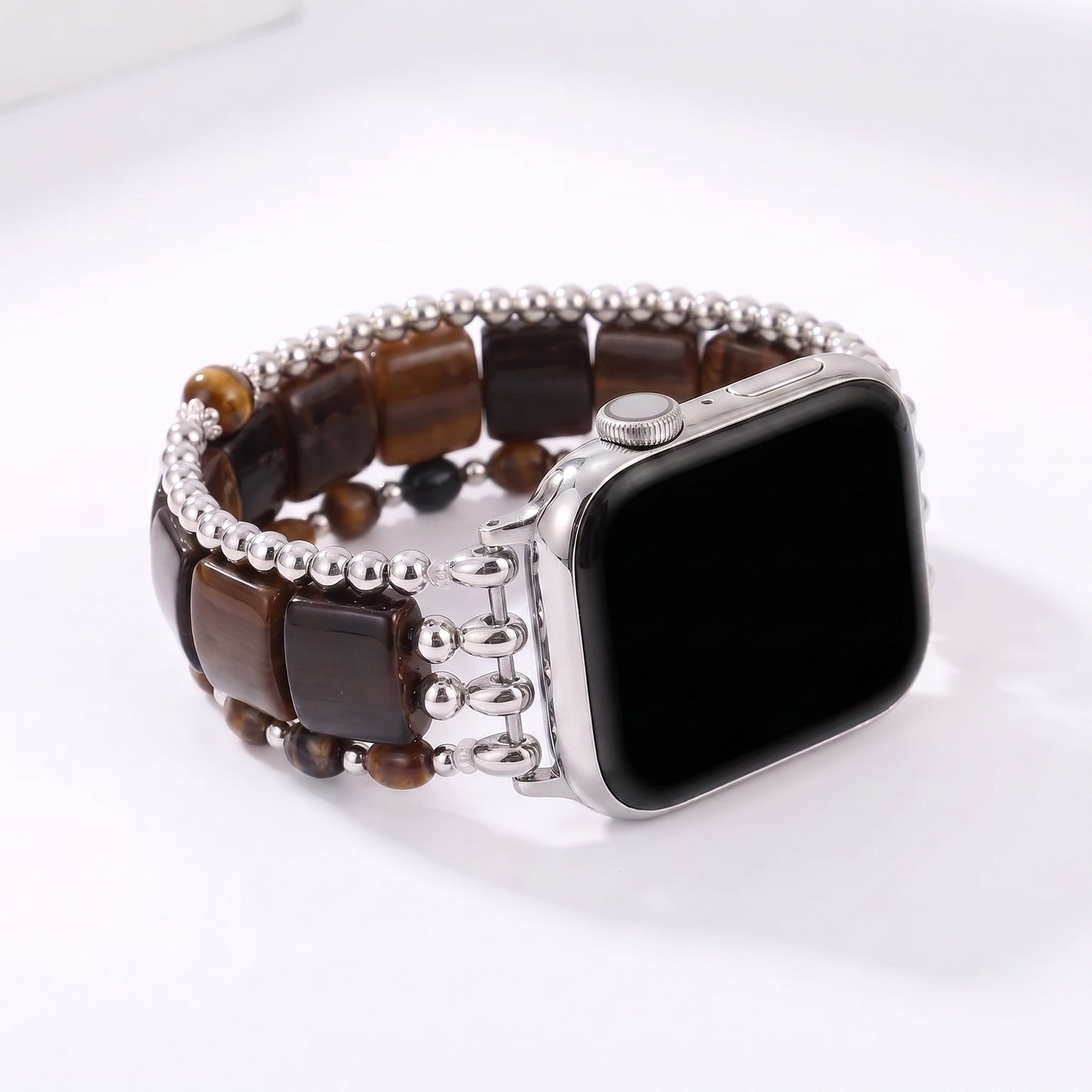 Violet Hour Amethyst Stretch Apple Watch Strap Silver