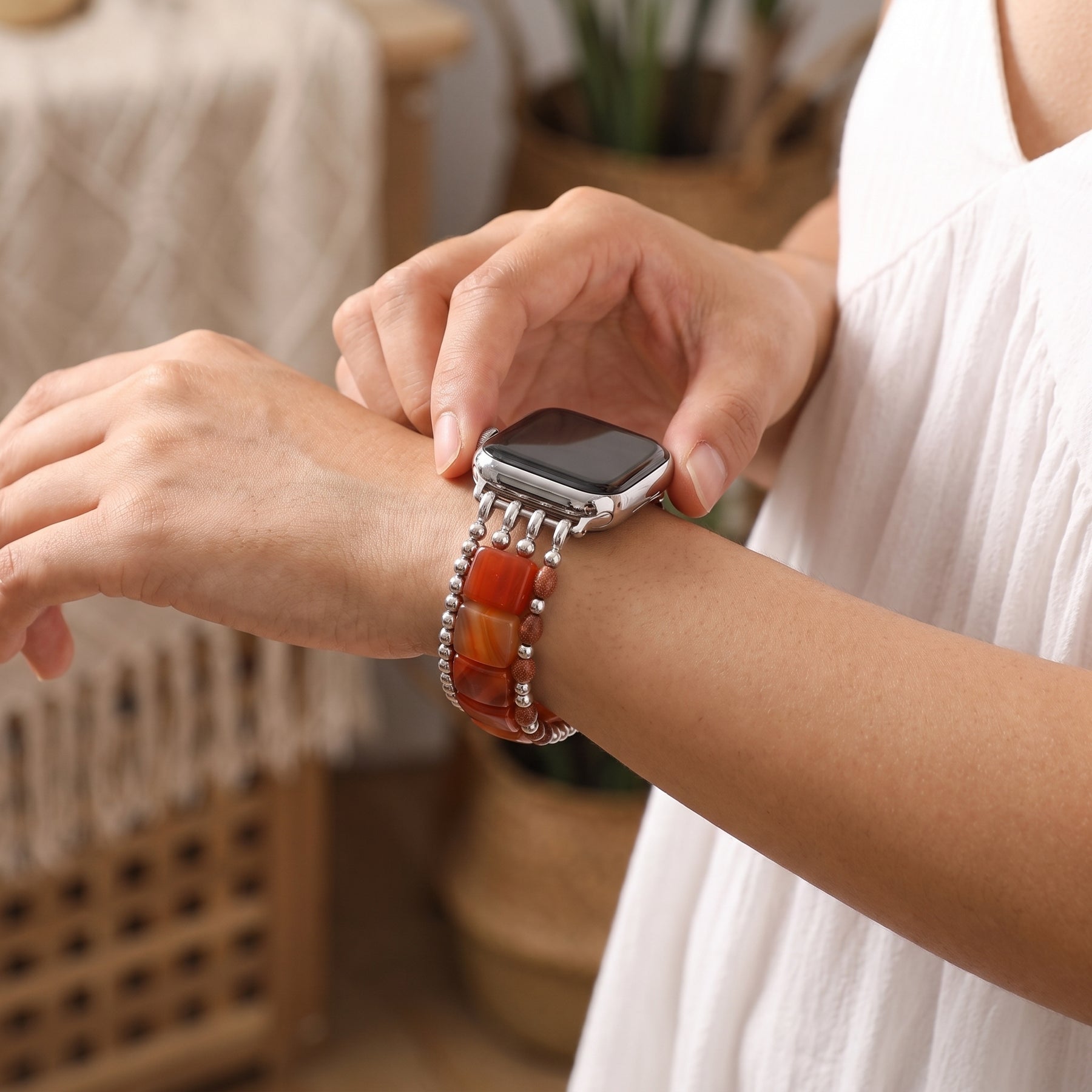 Fierce Grace Tiger's Eye Stretch Apple Watch Strap