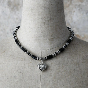 Midnight Charm Heart Pendant Necklace