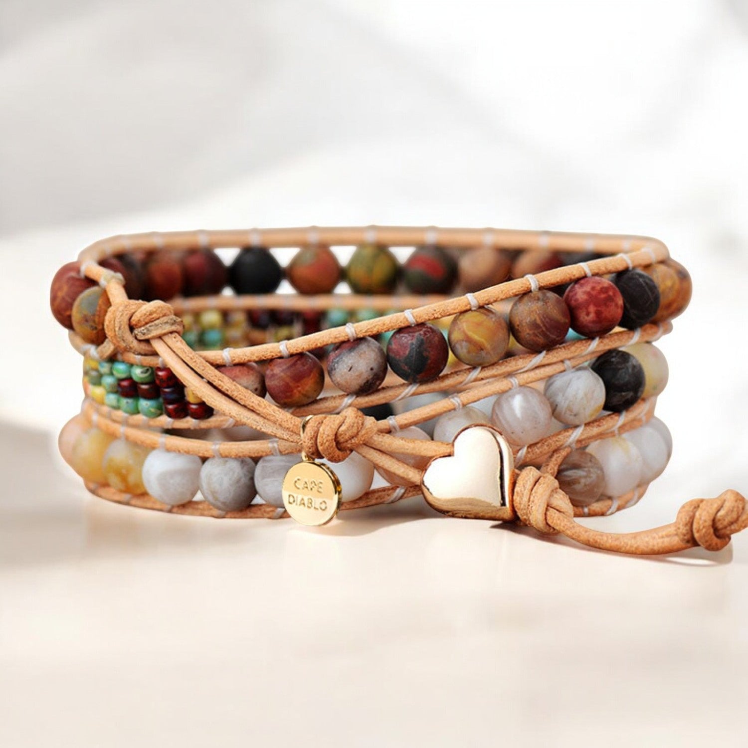 Vintage Jasper Wrap Bracelet